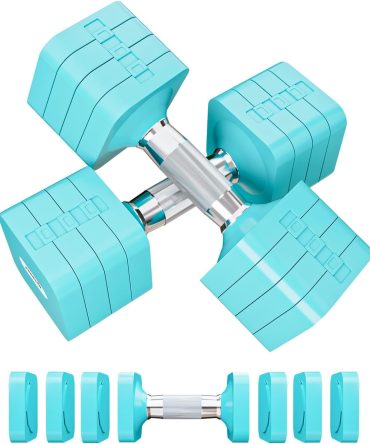 15LBS 20LBS Adjustable Dumbbell Set, 4 in 1 Free Weights Dumbbells Set for Women Men Hand Weights Set Adjust Dumbbell Weight Set for Home Gym Exercise Workout Strength Training Equipments