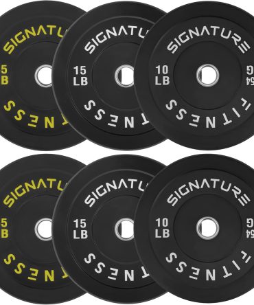 2" Olympic Bumper Plate Weight Plates With Steel Hub, 120-Pound Set, 10LB, 15LB, 35LB